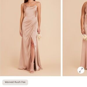 Birdy Grey Satin Maxi Dress in Tan